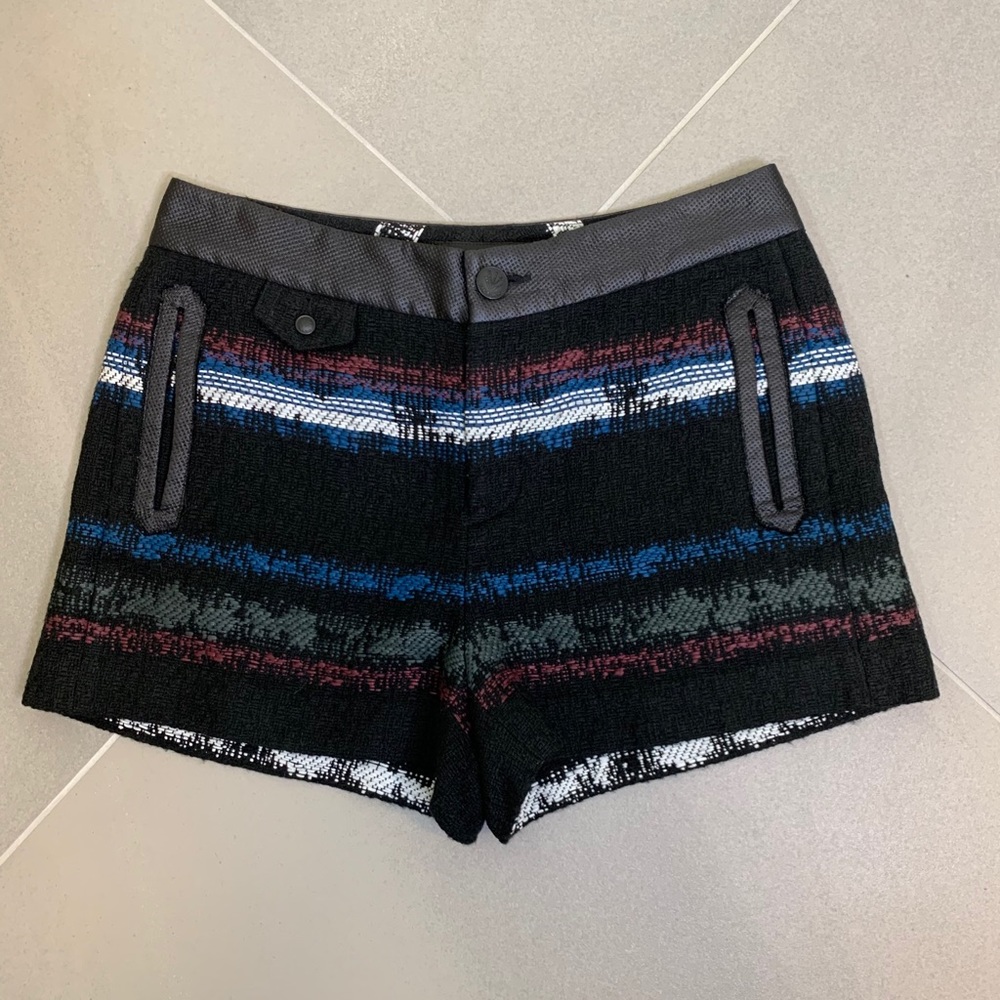 Rag & Bone Tweed Shorts Faux leather trimmed